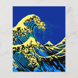 Underbara Hokusai-vågen i Pop Art Stil Flygblad