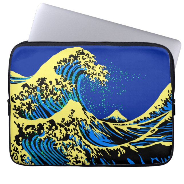 Underbara Hokusai-vågen i Pop Art Stil Laptop Sleeve (Framsidan)