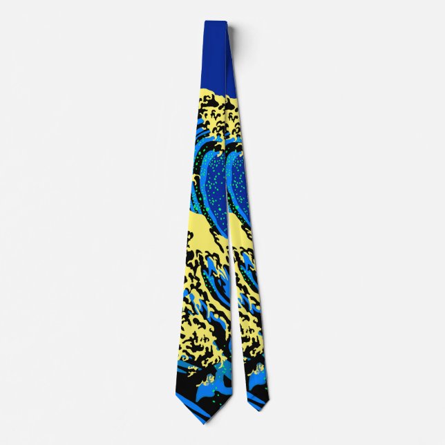 Underbara Hokusai-vågen i Pop Art Stil Slips (Framsida)