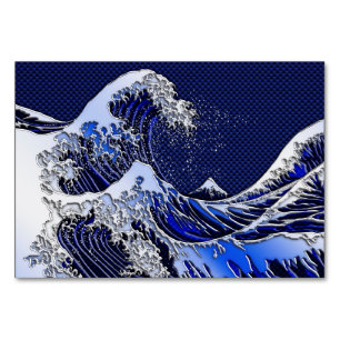 Underbara Hokusai Wave-kolfiber stilar Bordsnummer