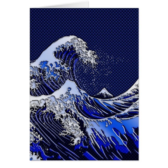 Underbara Hokusai Wave-kolfiber stilar Hälsningskort (Framsidan)