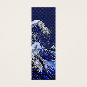 Underbara Hokusai Wave-kolfiber stilar Litet Visitkort