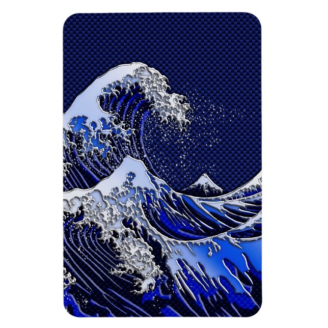 Underbara Hokusai Wave-kolfiber stilar Magnet (Vertikal)