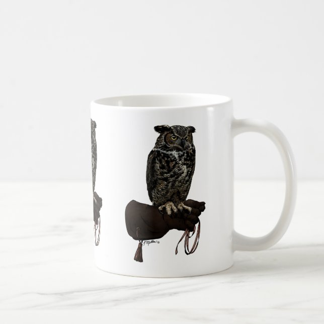 Underbara hornerat Uggla på handsken Kaffemugg (Höger)