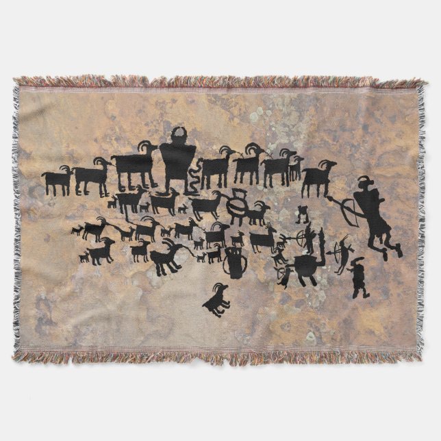 Underbara Hunt Petroglyph Panel Filt (Framsidan)