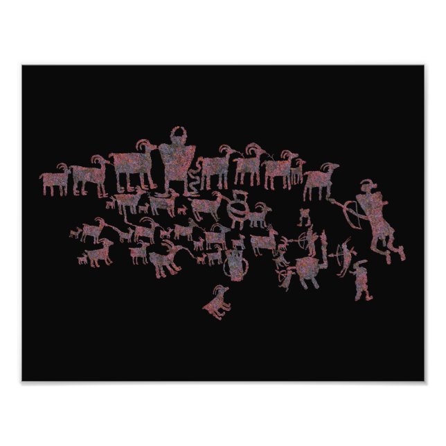 Underbara Hunt Petroglyph Panel Fototryck (Framsidan)