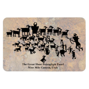 Underbara Hunt Petroglyph Panel Magnet