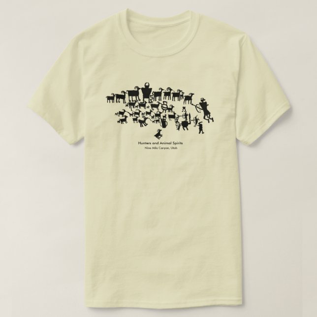 Underbara Hunt Petroglyph Panel Tee Shirt (Design framsida)