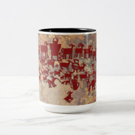 Underbara Hunt Petroglyph Panel Två-Tonad Mugg