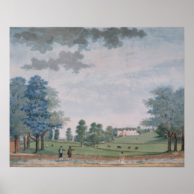 Underbara huset och parken i Chawton, 1780 Poster (Framsidan)