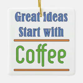 Underbara idéer Börja med kaffe Julgransprydnad Keramik