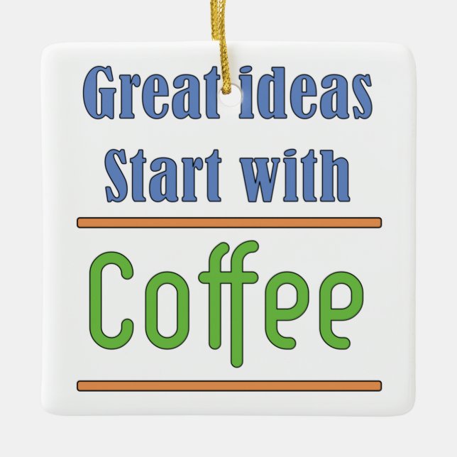 Underbara idéer Börja med kaffe Julgransprydnad Keramik (Framsida)