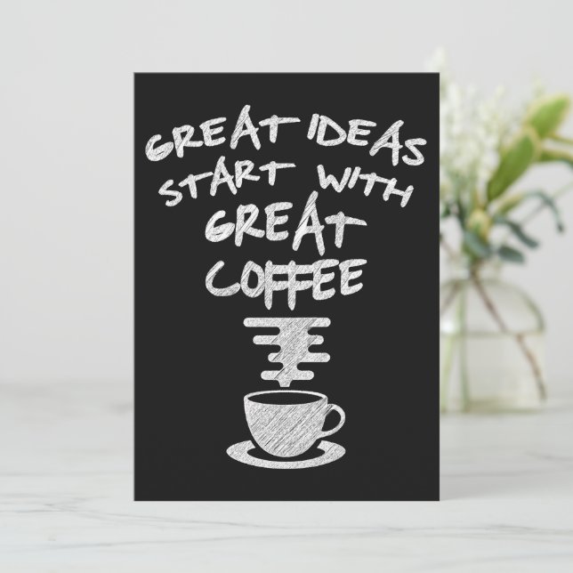 Underbara idéer börjar med Underbart kaffe Inbjudningar (Stående Fram)