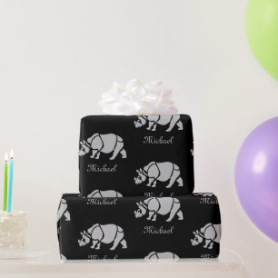 Underbara indiska noshörningar Unicorn Rhino Monog Presentpapper