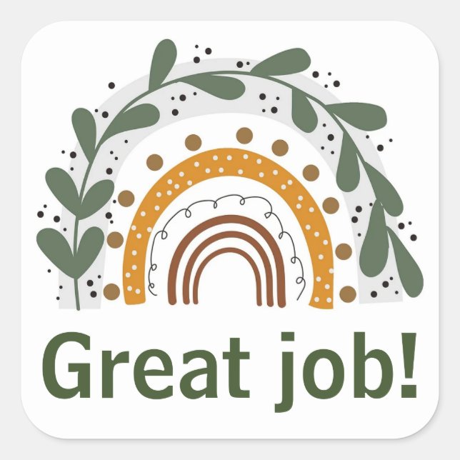 Underbara jobbmärken fyrkantigt klistermärke (Framsida)