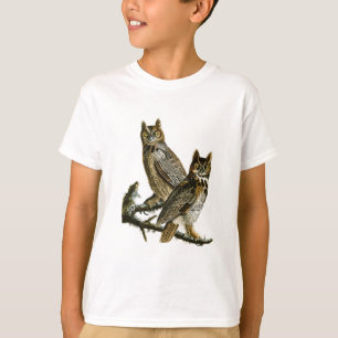 Underbara John Audubon för Horned uggla fåglar a T-shirt