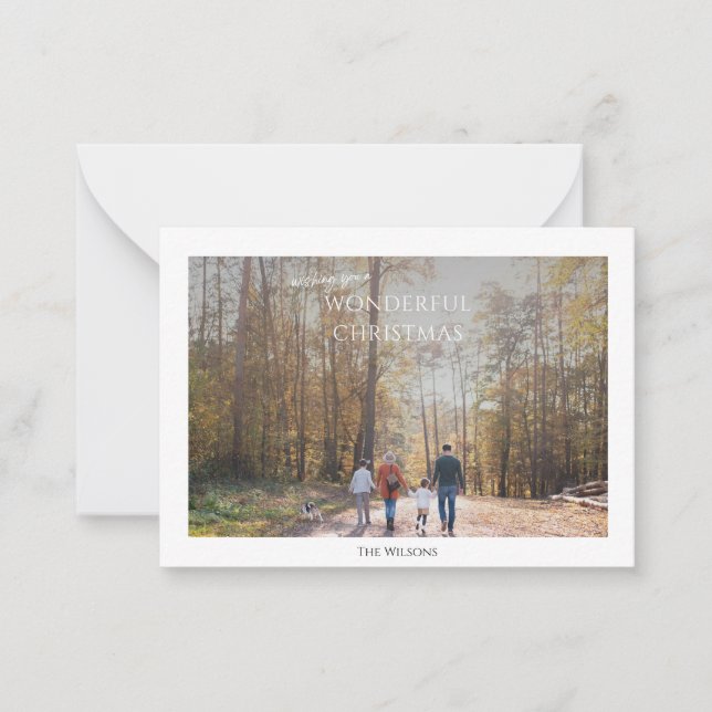 underbara jultomter två fotojulklappar anteckningskort (Framsida)