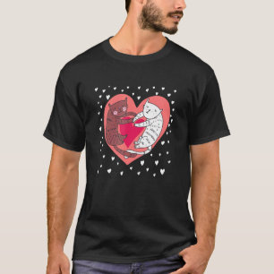 Underbara katter med kärlekshjärta Glad Galentine  T Shirt