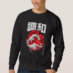 Underbara KI utanför Kanagawa Underbar Wave Lång Ärmad Tröja