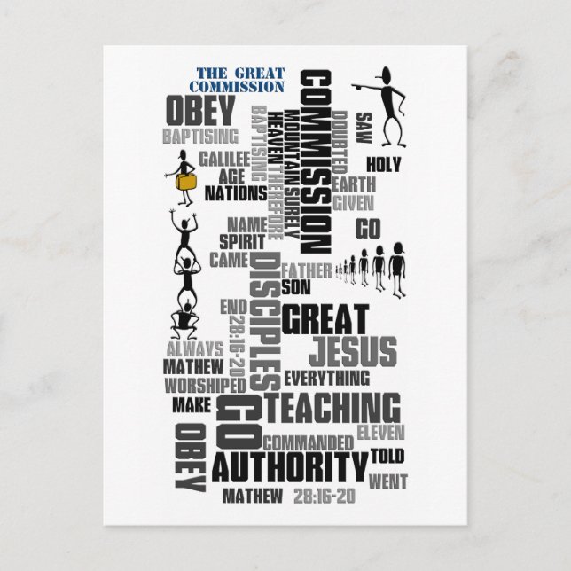 Underbara kommissionen Mathew 28 (v1) Vykort (Framsida)