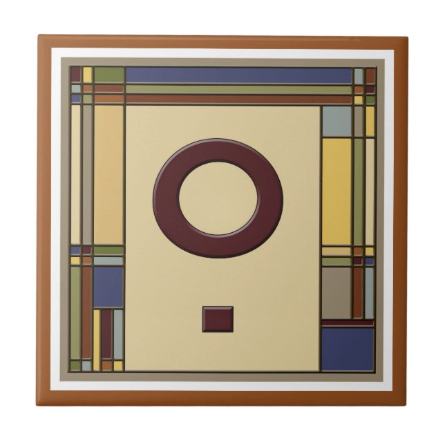 Underbara konst och hantverk - Geometriskt inledan Kakelplatta (Framsidan)