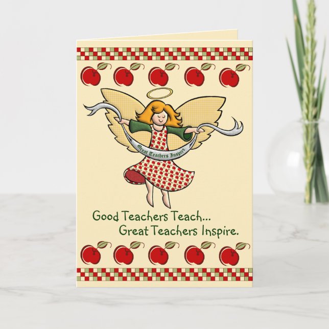 Underbara lärare inspirerar helgkort (Framsida)
