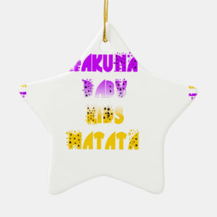 Underbara lila & gula Hakuna Matata Baby Barn Stru Julgransprydnad Keramik