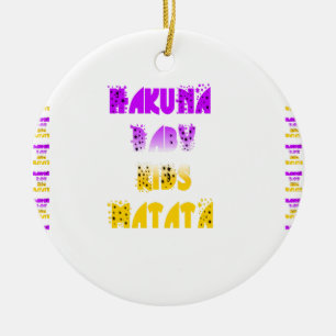 Underbara lila & gula Hakuna Matata Baby Barn Tröj Julgransprydnad Keramik