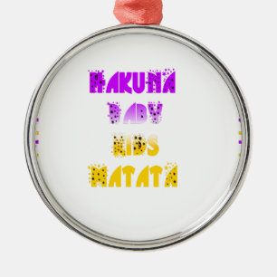 Underbara lila och gula Hakuna Matata Baby Kläder Julgransprydnad Metall