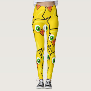 Underbara ljusa gula påskkycklingar leggings