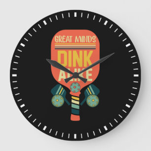 Underbara minds Dink Alike Funny Pickleball Stor Klocka