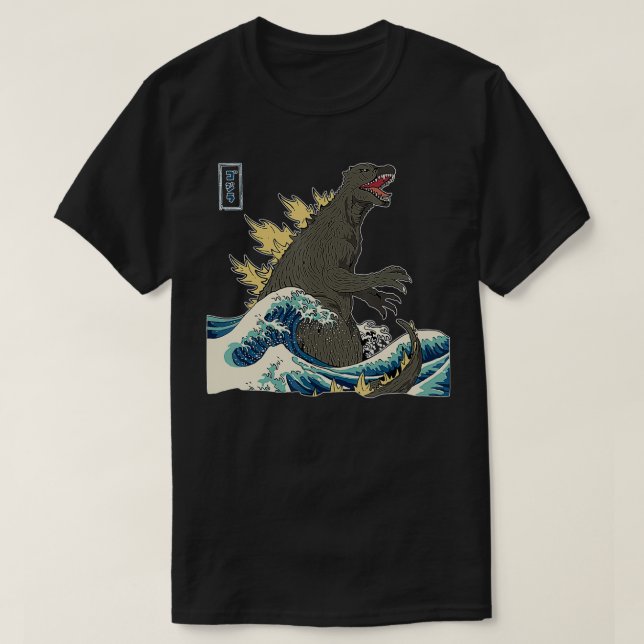UNDERBARA MONSTER AV KANAGAWA #TeamGodzilla Wave T Shirt (Design framsida)