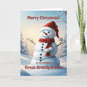 Underbara morföräldrar jul Snögubbe Helgkort