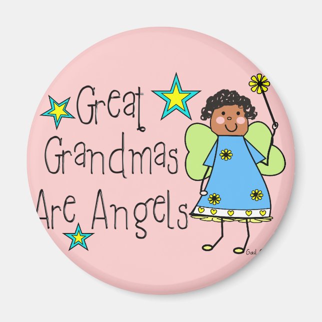 Underbara mormor är Änglar-gåvor (afroamerikanska) Magnet (Framsidan)