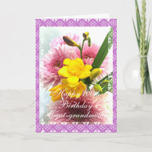 Underbara mormors 100-årsblomma bouquet kort