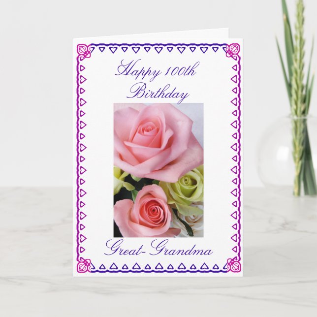 Underbara mormors hundraårsjubileum kort (Framsida)
