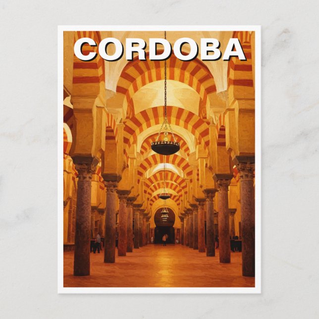 Underbara moskén i Cordoba Spanien Vykort (Framsida)