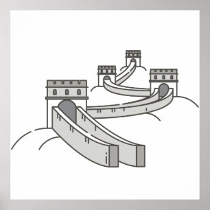 Underbara muren av China World Landmark Poster