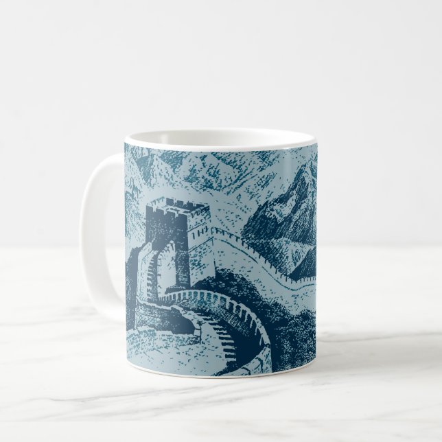 Underbara muren i blå kaffemugg (Framsida vänster)