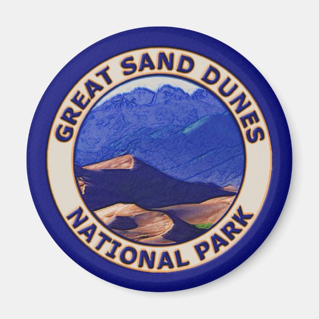 Underbara nationalparken Sand Dunes Magnet (Framsidan)