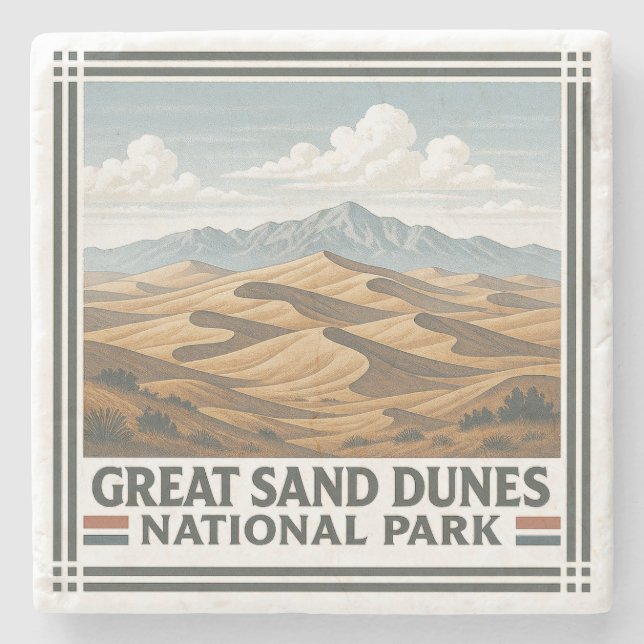 Underbara nationalparken Sand Dunes Stenunderlägg (Framsidan)