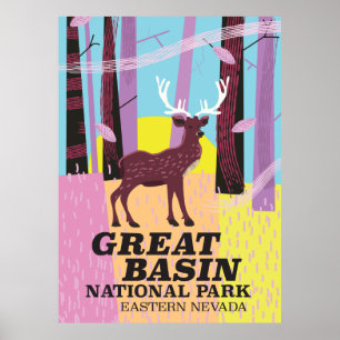 Underbara nationalparken vintage resor poster