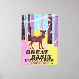 Underbara nationalparken vintage resor poster canvastryck