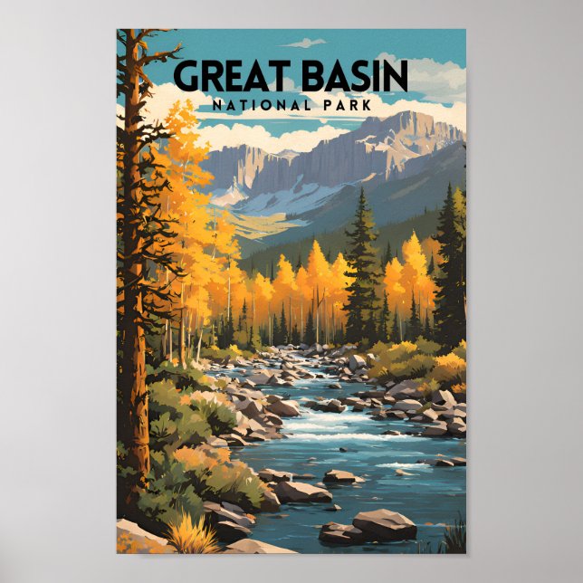 Underbara nationalparksresor i bäcken poster (Framsidan)