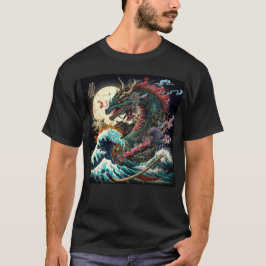 Underbara nattjapanska draken t shirt