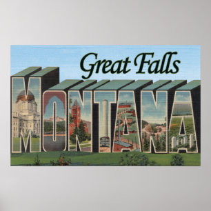 Underbara nedgångar Montana - stora brevplatser Poster