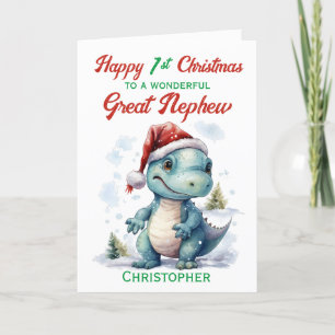 Underbara Nephew 1:a juldinosaur Helgkort