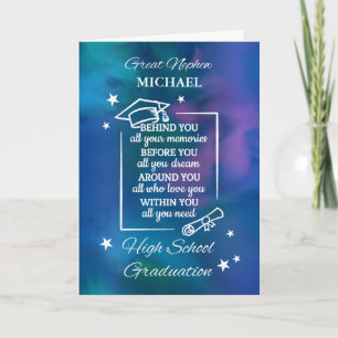 Underbara Nephew Personalize High School Studenten Kort