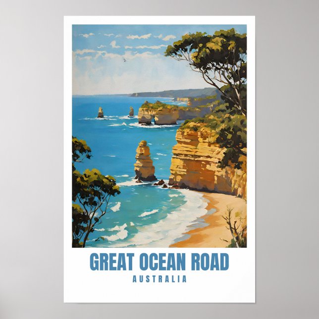 Underbara Ocean Road Australia Vintage Poster (Framsidan)
