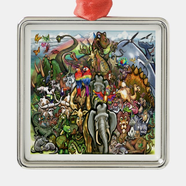 Underbara och små djur julgransprydnad metall (Framsidan)